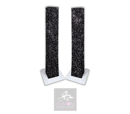 Black Glitter Effect Lycra DJ Booth Cover (PACKAGE BUNDLE)