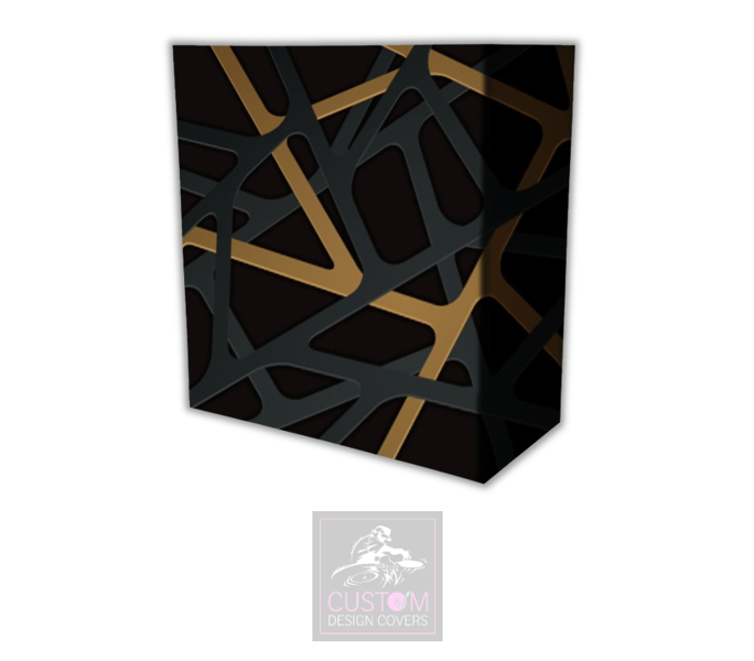 Black Gold Abstract Lycra DJ Booth Cover (PACKAGE BUNDLE)