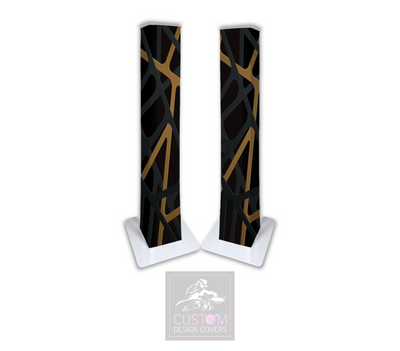 Black Gold Abstract Lycra DJ Booth Cover (PACKAGE BUNDLE)