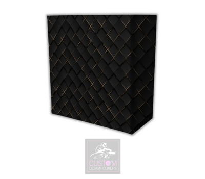 Black Gold Abstract Lycra DJ Booth Covers