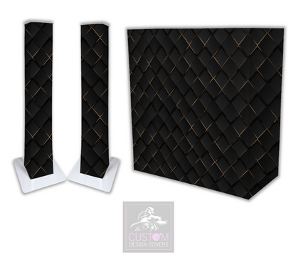 Black Gold Abstract Lycra DJ Covers (PACKAGE BUNDLE)