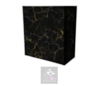 Black Gold Marble Effect Lycra DJ Booth Cover