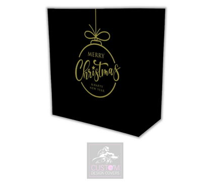 Merry Christmas Lycra DJ Booth Cover *Black/Gold*