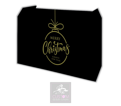 Merry Christmas Lycra DJ Booth Cover *BLACK/GOLD*