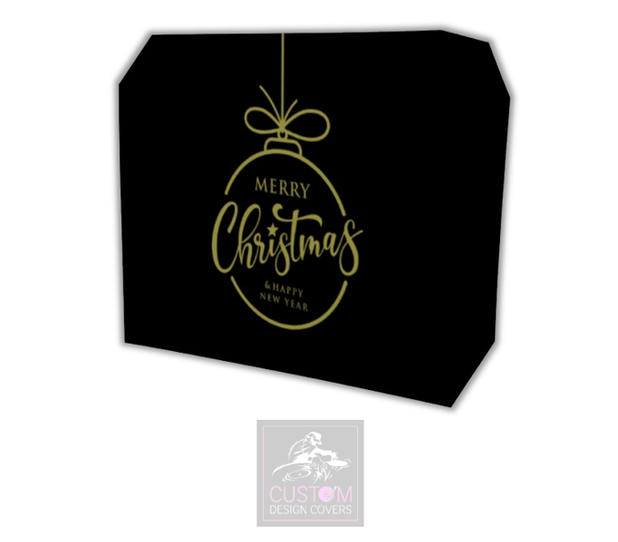 Merry Christmas Lycra DJ Booth Cover *Black/Gold*