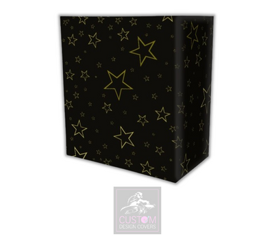 Black Gold Stars Lycra DJ Booth Cover