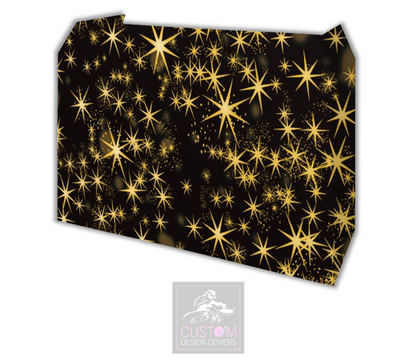 Black Gold Star Lycra DJ Booth Cover