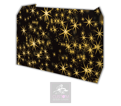 Black Gold Stars  Lycra DJ Booth Cover