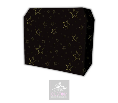 Black Gold Star Lycra DJ Booth Cover