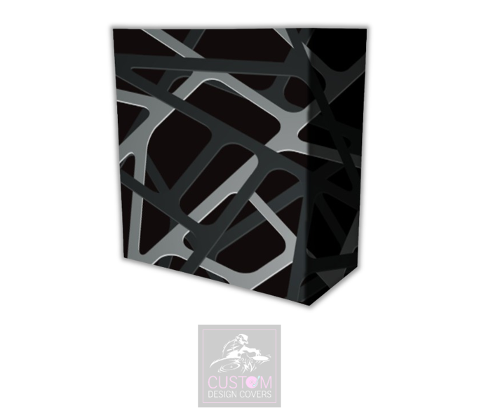 Black Grey Abstract Lycra DJ Booth Cover