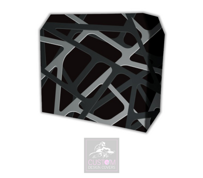 Black Grey Abstract Lycra DJ Booth Cover