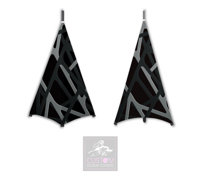 Black Grey Abstract Lycra DJ Booth Cover