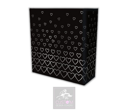Black Grey Hearts Lycra DJ Booth Cover