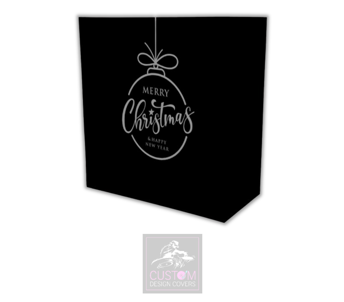 Merry Christmas Lycra DJ Booth Cover *Black/Grey*