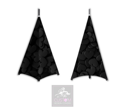 Black Heart Speaker Stand Lycra Covers