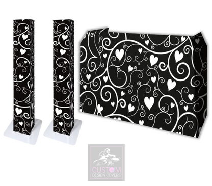 Black Hearts & Vines Lycra DJ Covers (PACKAGE BUNDLE)