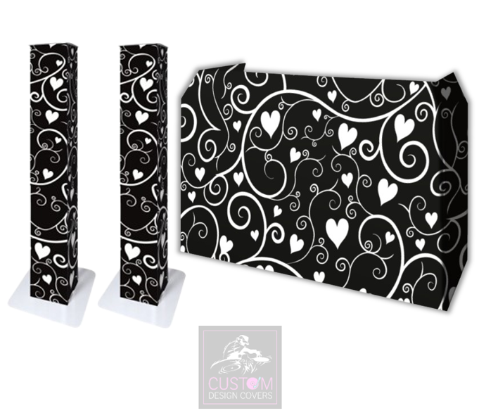 Black Hearts & Vines Lycra DJ Covers (PACKAGE BUNDLE)