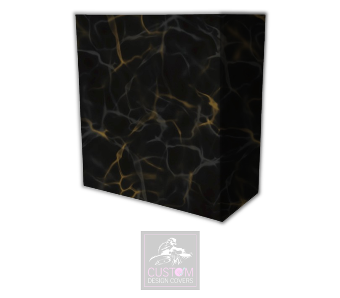 Black Gold Marble Effect Lycra DJ Covers 