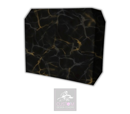 Black Gold Marble Effect Lycra DJ Booth Cover
