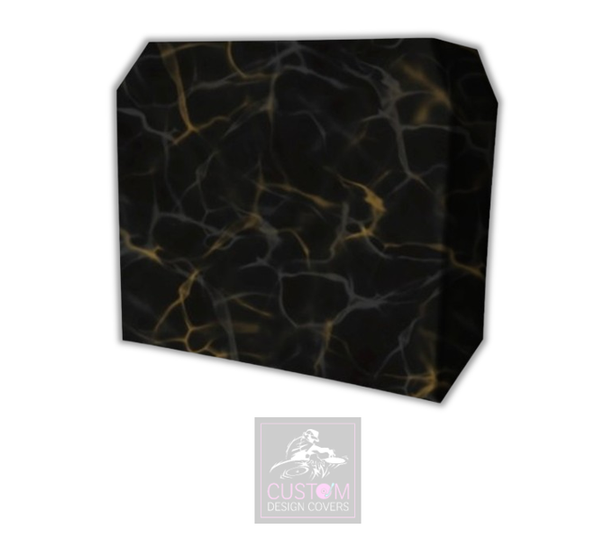 Black Gold Marble Effect Lycra DJ Booth Cover