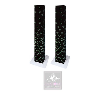 Black Rainbow Hearts Lycra Lycra Podiums (PAIR)