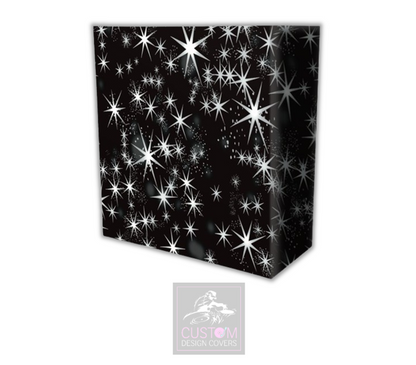 Black Silver Stars Lycra DJ Booth Cover