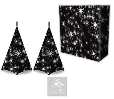 Black Silver Star Lycra DJ Booth Cover (PACKAGE BUNDLES) - TRUSS