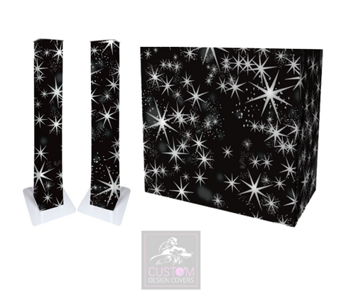 Black Silver Star Lycra DJ Covers (PACKAGE BUNDLE) - COMBI