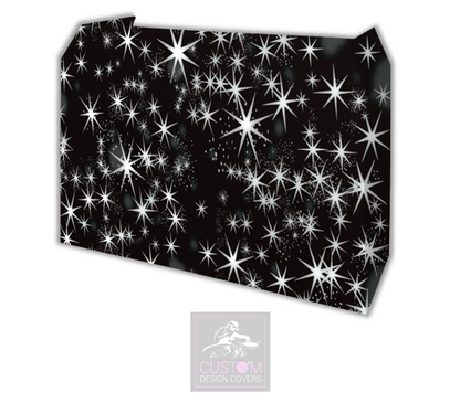 Black Silver Star Lycra DJ Booth Cover