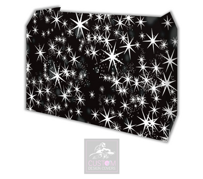 White Grey Stars  Lycra DJ Booth Cover