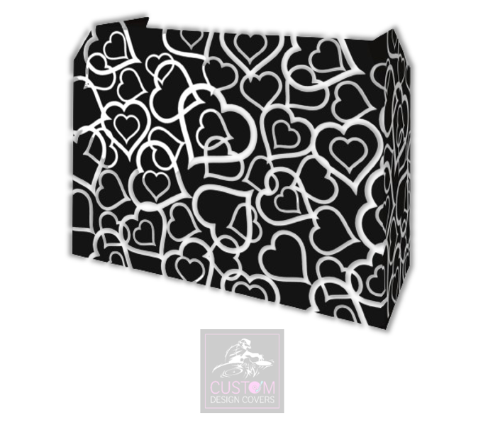 Wedding Hearts Lycra DJ Booth Cover