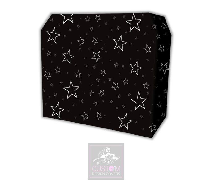 Black White Star Lycra DJ Booth Cover