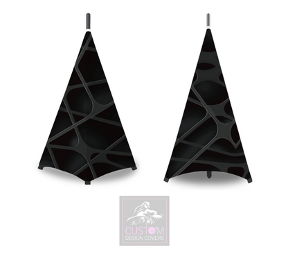 Black Abstract Stand Lycra Covers 