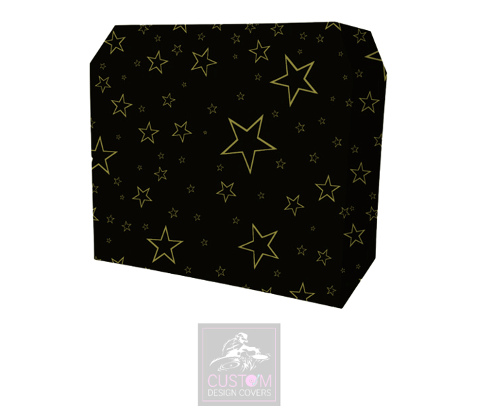 Black Gold Star Lycra DJ Booth Cover