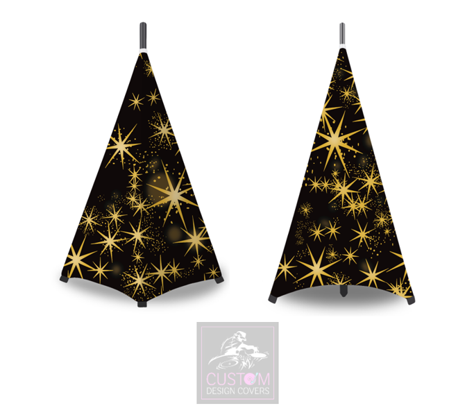 Two Sided Black Gold Stars Stand Lycra Covers