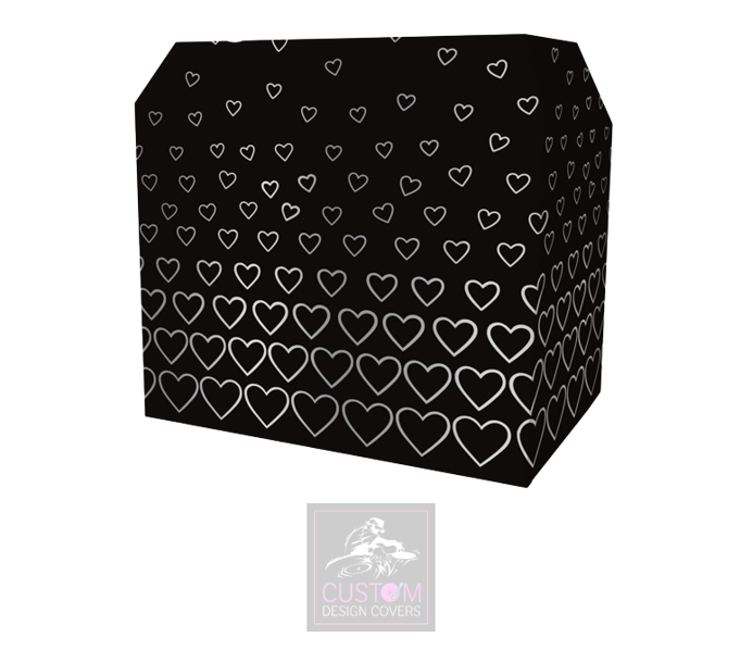Black Grey Hearts Lycra DJ Booth Cover