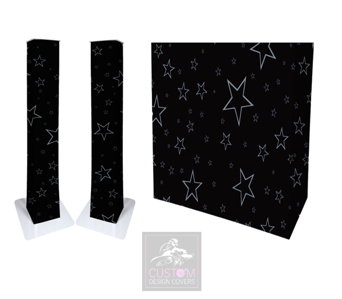 Black Grey Star Lycra DJ Covers (PACKAGE BUNDLE) - COMBI