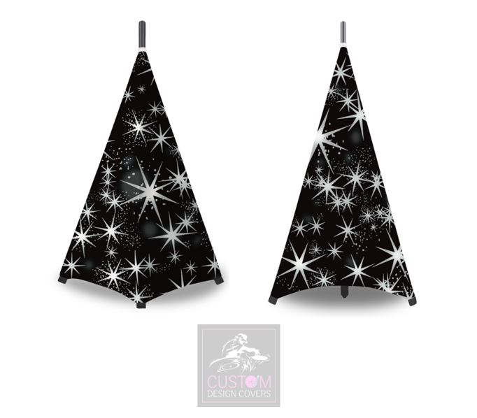 Two Sided Black Grey Stars Stand Lycra Covers  