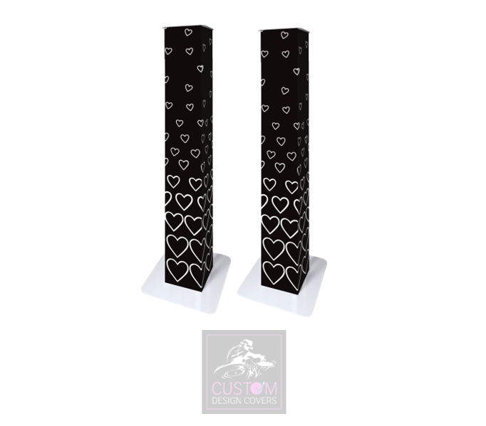 Black White Hearts Lycra Lycra Podiums (PAIR)