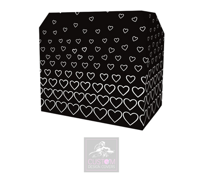 Black White Hearts Lycra DJ Booth Cover 