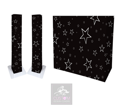 Black White Star Lycra DJ Covers (PACKAGE BUNDLE) - COMBI