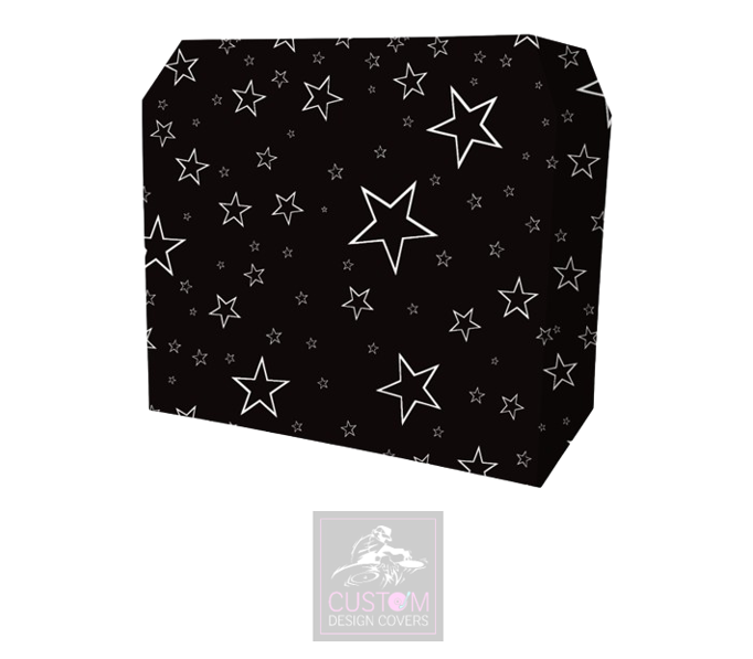 Black White Star Lycra DJ Booth Cover