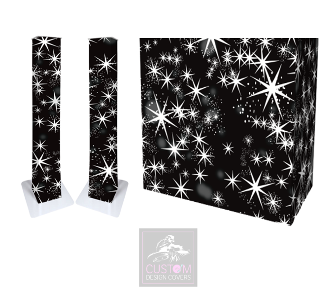 Black White Star Lycra DJ Covers (PACKAGE BUNDLE) - COMBI