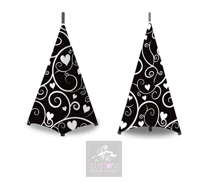 Black Hearts & Vines Lycra DJ Covers (PACKAGE BUNDLE)