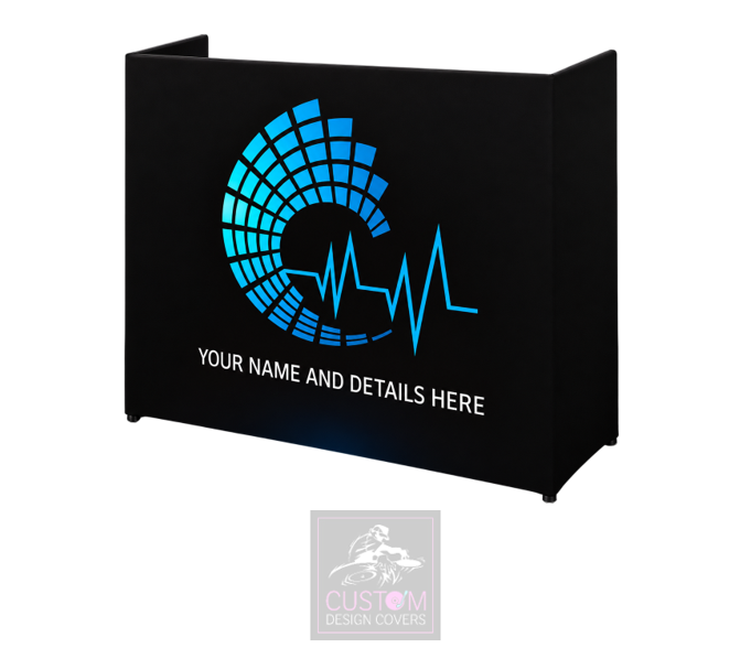 Blue Audio Wave Custom Lycra DJ Booth Cover