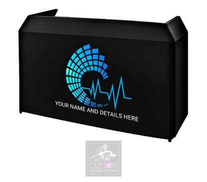 Blue Audio Wave Custom Lycra DJ Booth Cover