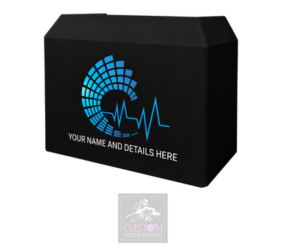 Blue Audio Wave Custom Lycra DJ Booth Cover