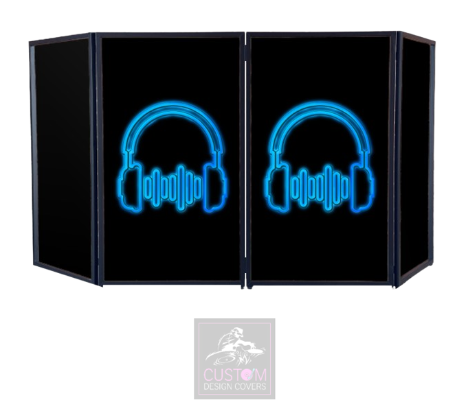 UV EFFECT BLUE HEADPHONES DJ LYCRA FACADE PANELS 