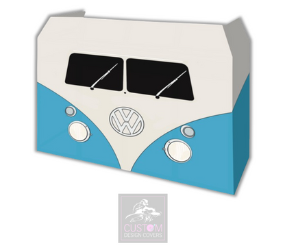 VW Camper BLUE Lycra DJ Booth Cover