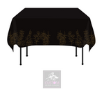 Gold/Brown Flowers on Black Square Table Cover 